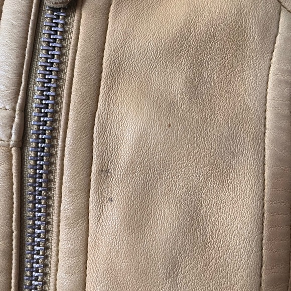 Mackage Yellow Soft Lamb Leather Biker Studded Jacket with floral lining - XS - Picture 2 of 16